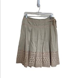 Bandolino Cotton Eyelet Pleated Skirt